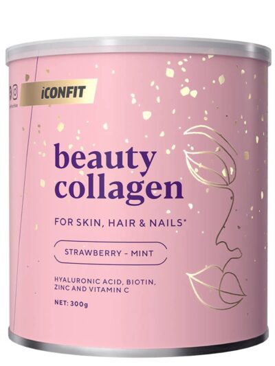 „Beauty Collagen Strawberry Mint“ Kolageno Kompleksas Grožiui ‘Iconfit’ (300g/25porc)