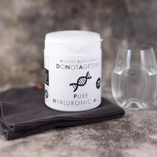 „Pure Hyaluronic Acid“ Hialurono Rūgštis Jaunystei HMWHA ‘DoNotAge.org’ (60kaps/60porc) - Image 3