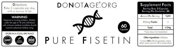 “Pure Fisetin” Grynas Fisetinas ‘DoNotAge.org®' (60kaps/30porc) - Image 3