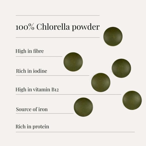 “Organic Chlorella 500mg” Ekologiškos Chlorella Tabletės ‘KIKI Health’ (200tabl/50porc) - Image 3