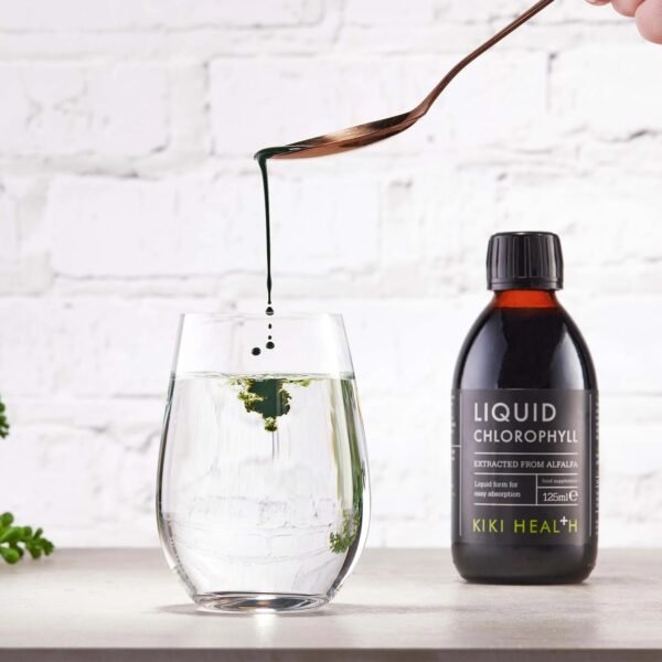 "Liquid Chlorophyll Alfalfa" Skystas Chlorofilas 98% 'KIKI Health' (125ml/10-25porc) - Image 4